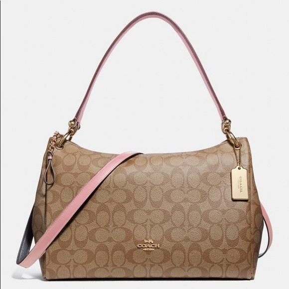 small mia shoulder bag in signature canvas